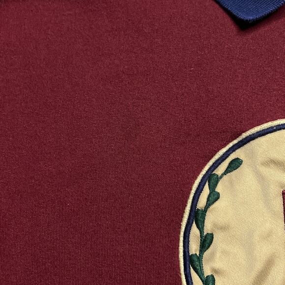 Vintage 90s Santee by Pluma Embroidered Mother Sweatshirt Collared Maroon Funny - Picture 7 of 8